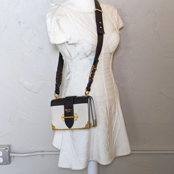 SOLD Prada Cahier Medium White Leather Cross Body Bag - Picture 12 of 12
